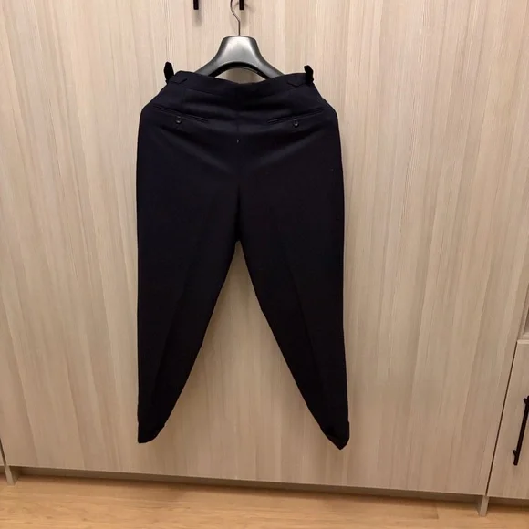 Drake's - Navy Wool Flannel Single Pleat Trouser - Size 46 (IT / EUR)